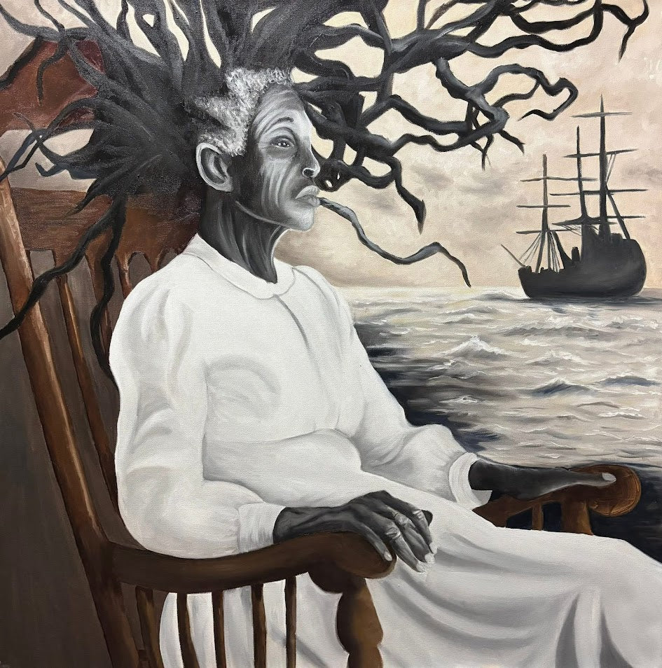 Between the Trees and the Sea Original Oil Painting