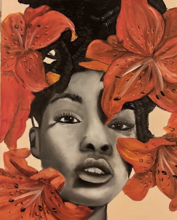 Held in Bloom Oil on 8x10 canvas panel
