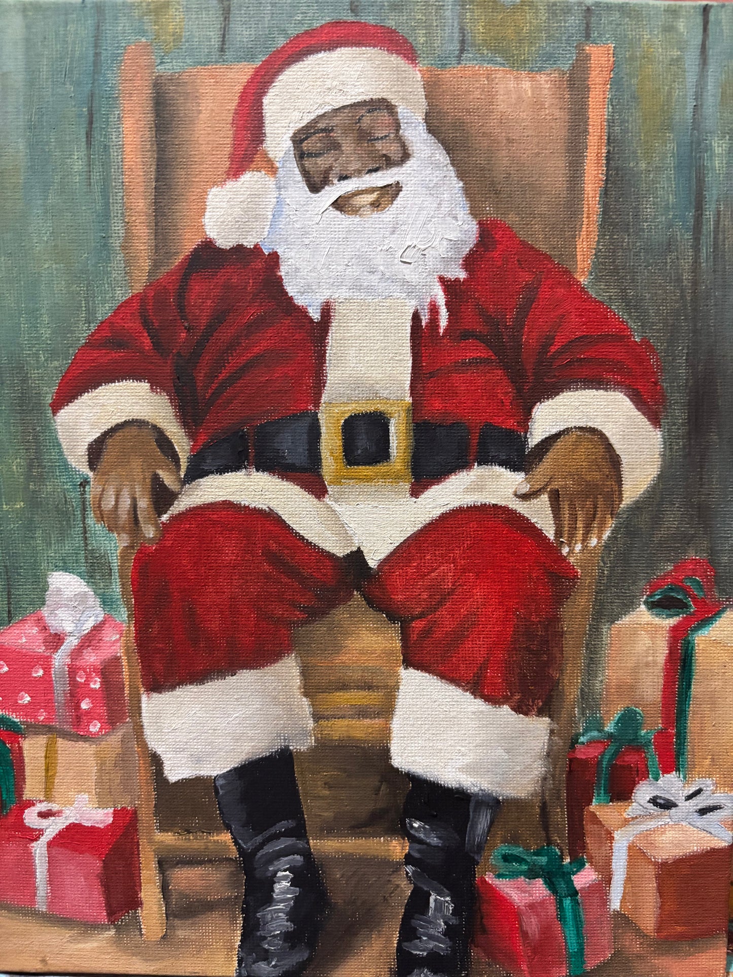 Santa Baby Oil on 8x10 Canvas Panel