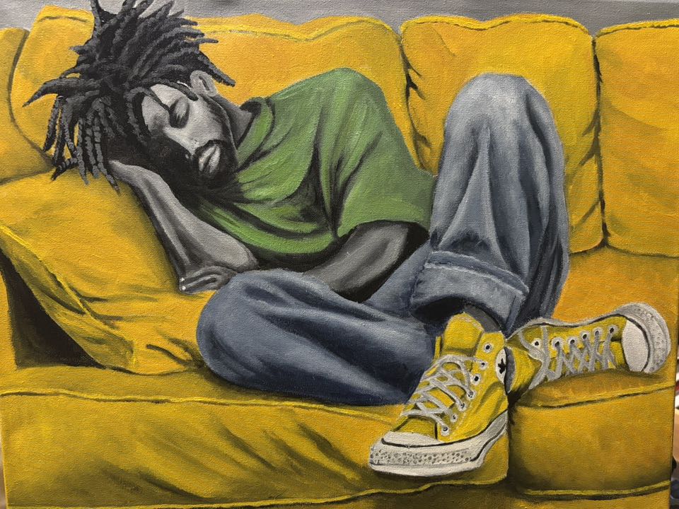 "The Quiet That Saved Him" Acrylic on 16x20