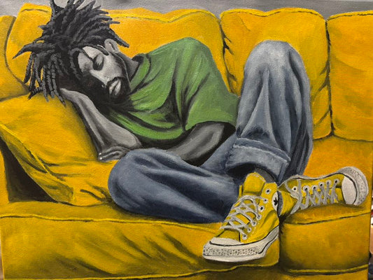 "The Quiet That Saved Him" Acrylic on 16x20