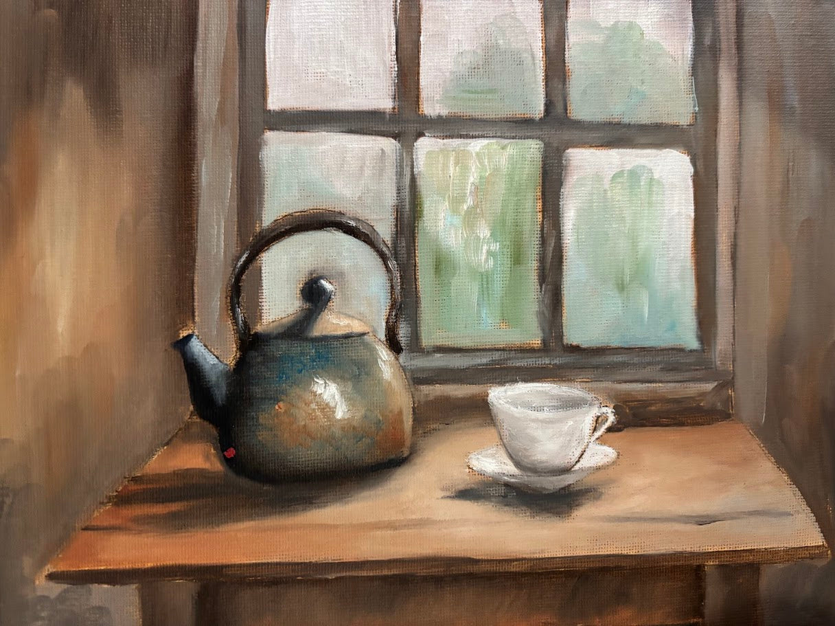 "Tea Time" 8x10 oil on canvas panel