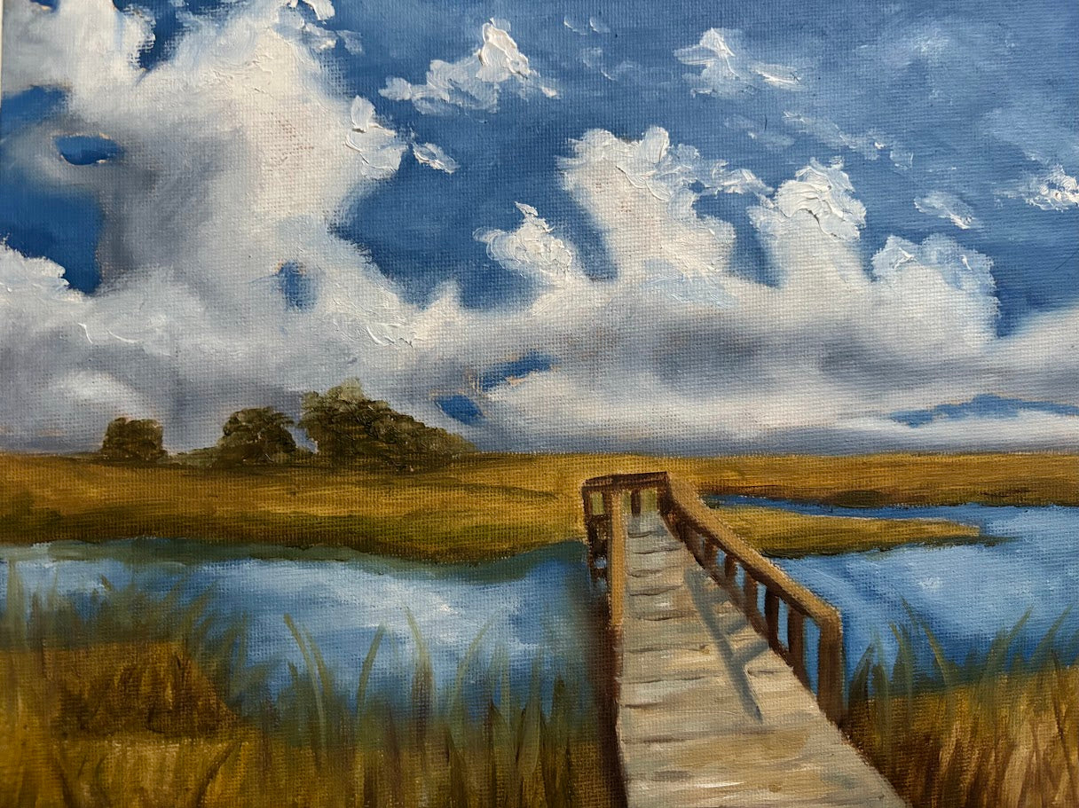 "Lowcountry Dock" 8x10 oil on canvas panel