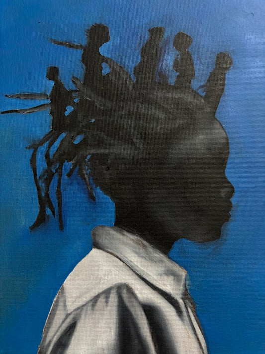 "Ancestors in Blue" 8x10 oil on canvas panel