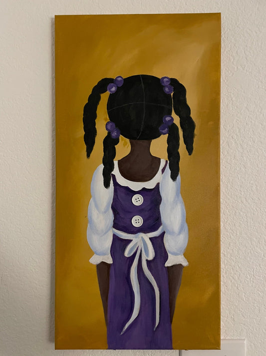 African American girl hair series original acrylic painting “Clair” gullah girls