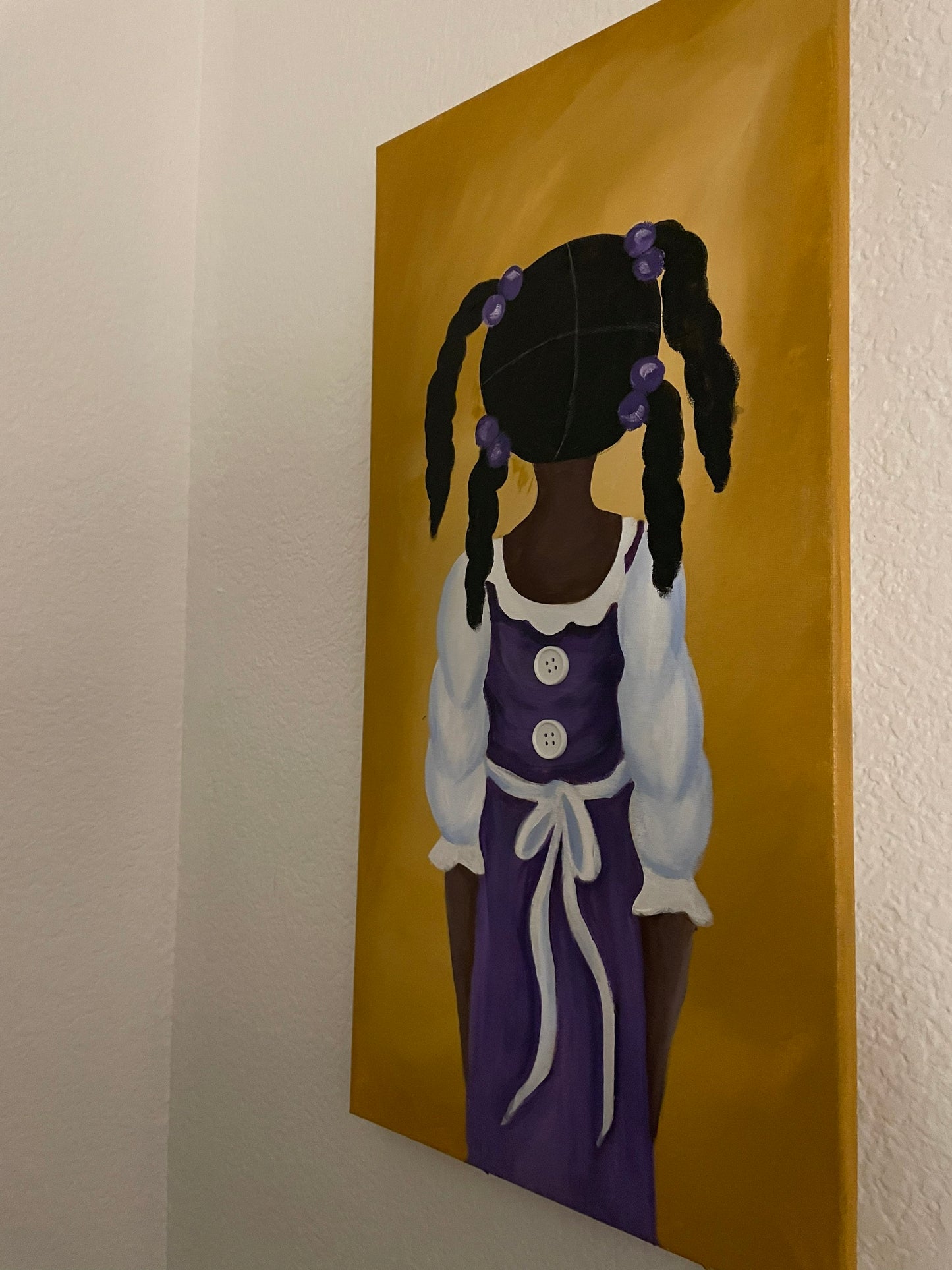 African American girl hair series original acrylic painting “Clair” gullah girls