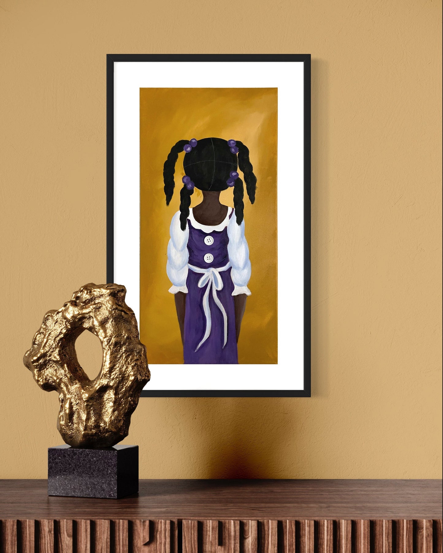 African American girl hair series original acrylic painting “Clair” gullah girls