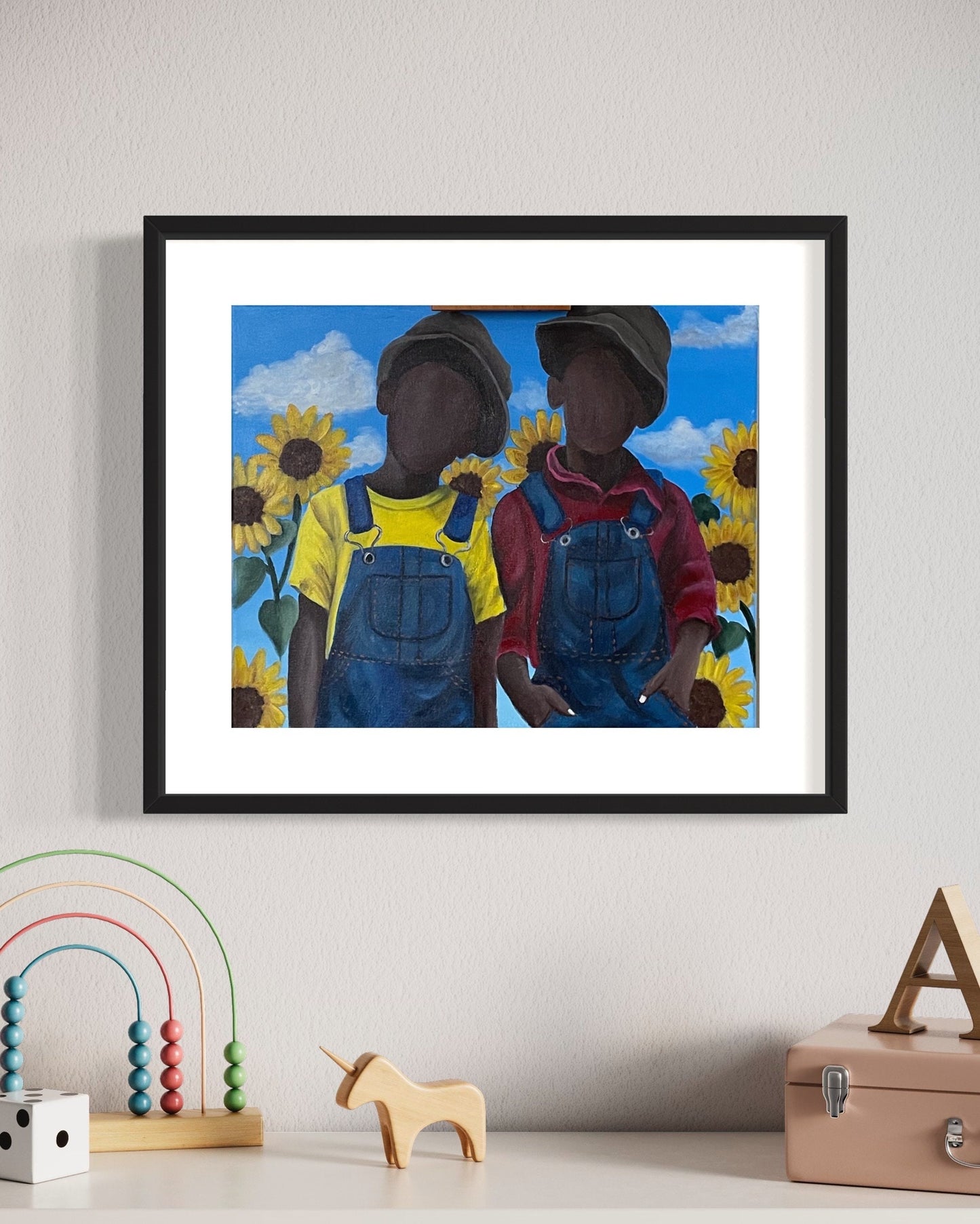 African American Art original acrylic painting “Hidden Joy ” Black Boy Joy