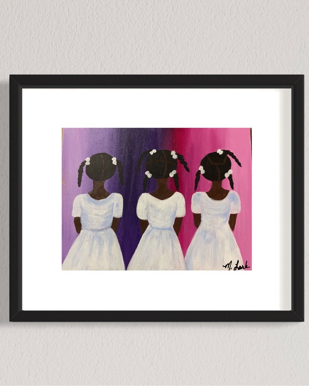 African American Art | girl hair series | Gullah Art | Black folk art | kids art