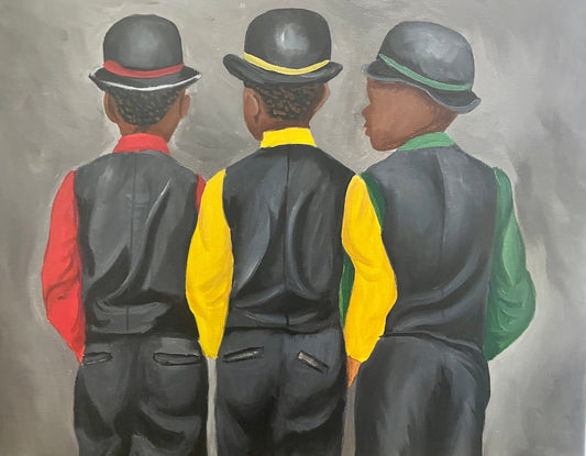 African American Art original acrylic painting “Standard not the Exception” Black Boy Joy