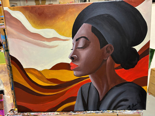 Original Acrylic Painting | African American Art | SoftHER | Inhale |