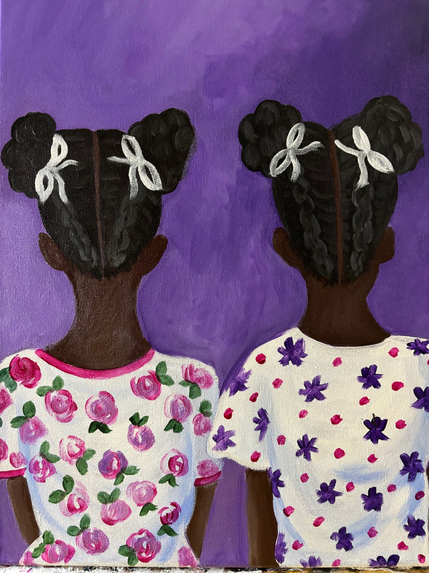 African American Art | girl hair series | summer dresses | kids art | Black Art