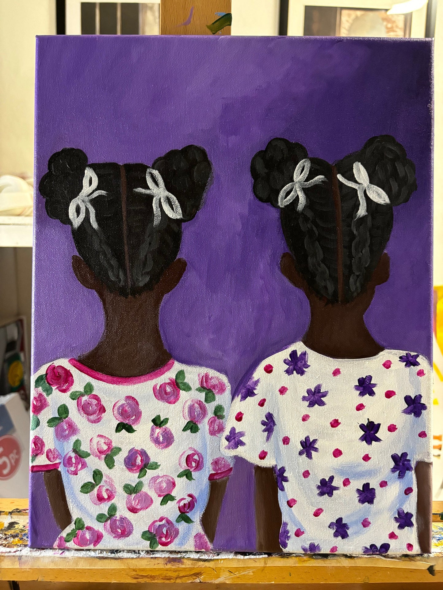 African American Art | girl hair series | summer dresses | kids art | Black Art