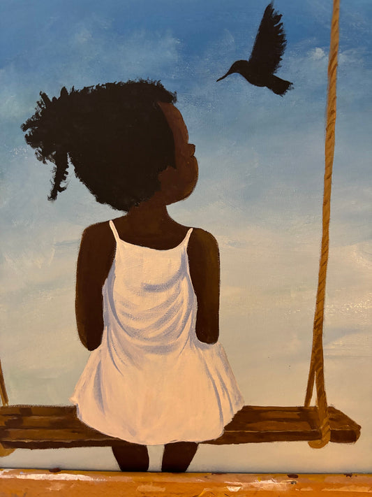 African American Art | girl hair series | Innocence I | kids art | Black Art