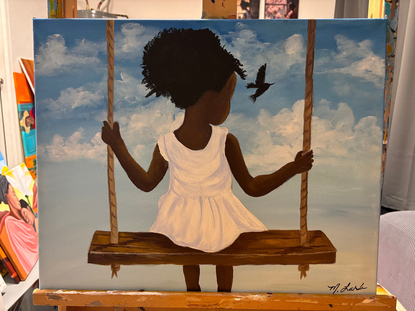 African American Art | girl hair series | Innocence II | kids art | Black Art