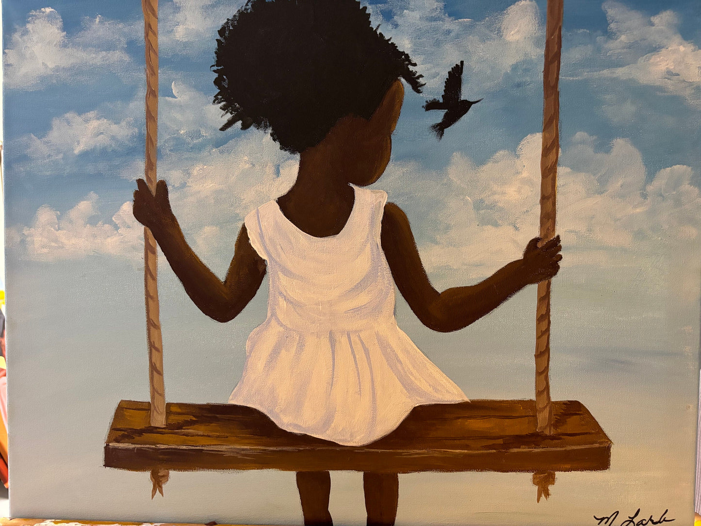 African American Art | girl hair series | Innocence II | kids art | Black Art